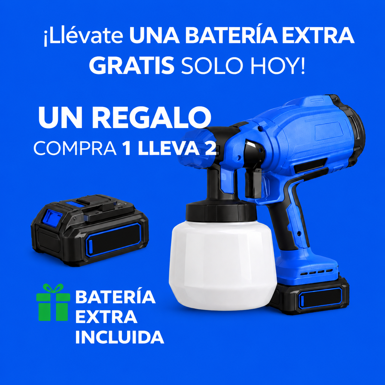Pulverizadora de Pintura Inalámbrica con Doble Batería Incluye batería extra REGALO EXCLUSIVO 🔥