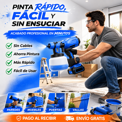 Pulverizadora de Pintura Inalámbrica con Doble Batería Incluye batería extra REGALO EXCLUSIVO 🔥
