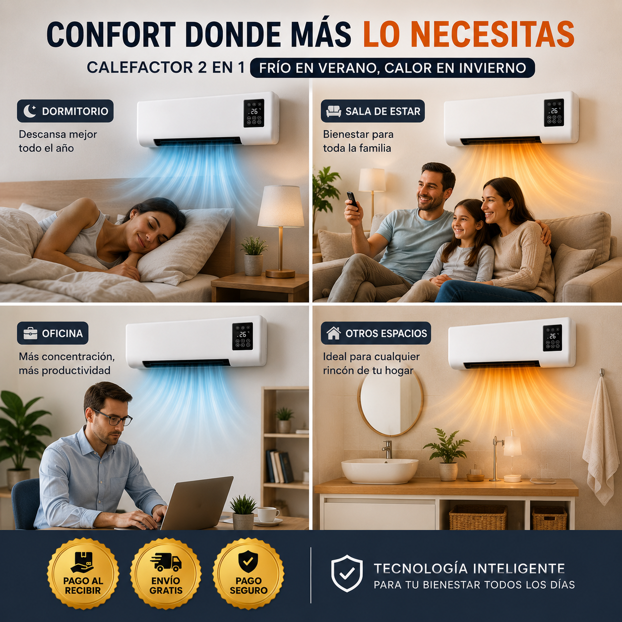 ❄️MINI AIRE ACONDICIONADO 2 EN 1: Calienta en inverno y refresca en verano🚚¡Envío Gratis en 24H!🔥